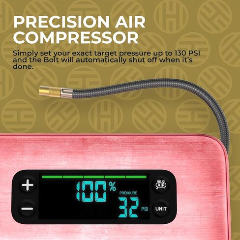 هالو بولت النهائي 3 محمولة بطارية بطارية القفز | 130 PSI Air Compressor ، 55.5WH USB Power Bank ، عرض كبير ، ضوءضعات طارئة وشاحن ، يقفز سيارات سيارات وشاحنات ، إطارات تضخيم - روز in Kuwait