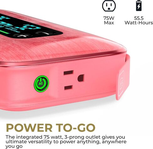 هالو بولت النهائي 3 محمولة بطارية بطارية القفز | 130 PSI Air Compressor ، 55.5WH USB Power Bank ، عرض كبير ، ضوءضعات طارئة وشاحن ، يقفز سيارات سيارات وشاحنات ، إطارات تضخيم - روز in Kuwait