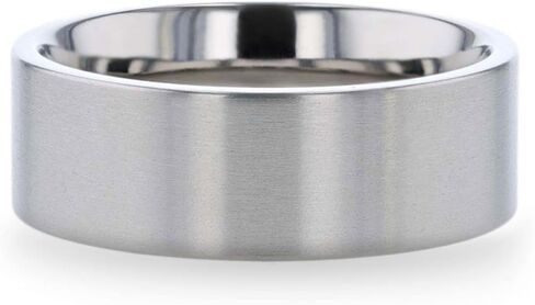 Solar | Titanium Rings for Men | Lightweight Titanium | Comfort Fit | Flat Profile Brushed Finish Titanium Wedding Band - 8mm in Saudi Arabia
