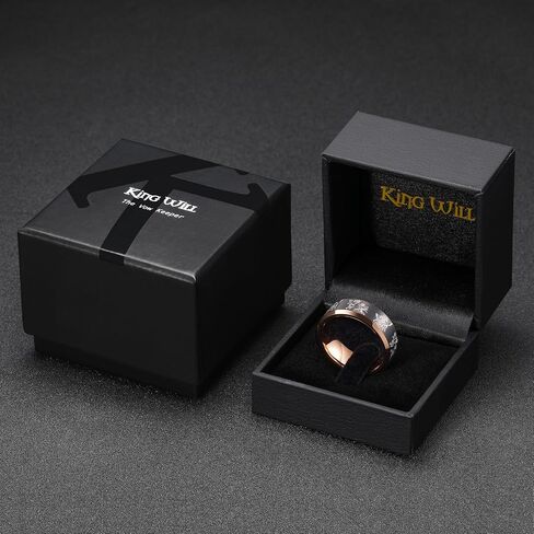 King Will Till Death Men Wedding Band in Rose Gold, 8mm Stainless Steel Wedding Ring for Men, Rose-Gold Wedding Ring Polished Corrosion-Resistant Till Death Ring Comfort Fit Size 7-12 in Saudi Arabia