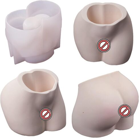 Overlapping Body Concrete Flower Pot Mold Succulent Planter Vase Silicone Mold Plaster Epoxy Resin Pen Brush/Candle Holder Mold Cement Polymer Clay Mould in Kuwait