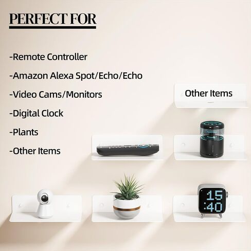 Floating Shelves 9 Inch Metal Wall Mounted Set of 2 Black - Easily Expand Wall Space - Aluminium Hanging Shelves Display Shelves for Bedroom, Gaming Room, Living Room, Bathroom, Office in Kuwait