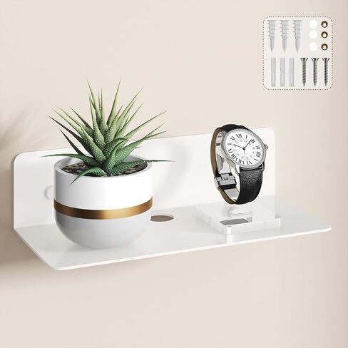 Floating Shelves 9 Inch Metal Wall Mounted Set of 2 Black - Easily Expand Wall Space - Aluminium Hanging Shelves Display Shelves for Bedroom, Gaming Room, Living Room, Bathroom, Office in Kuwait