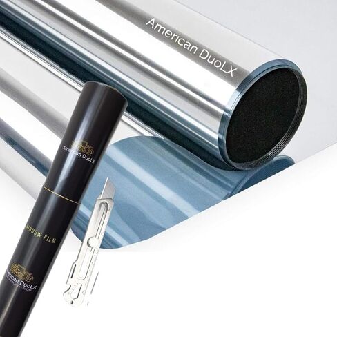 فيلم نافذة الخصوصية - لون نافذة One Way For Home ، Office - Anti UV ، حظر الشمس - الحجم الكبير - Silver 20 ، Tint Mirror - SEE Out Out. (36 "x295") in Saudi Arabia