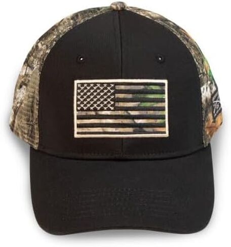 Grunt Style Assoridered American Flag RealTree Edge® Camo Mesh Hat (مقاس واحد ، كامو) in Saudi Arabia