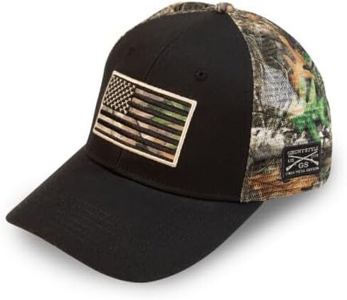 Grunt Style Assoridered American Flag RealTree Edge® Camo Mesh Hat (مقاس واحد ، كامو) in Saudi Arabia