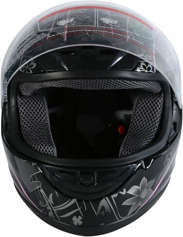 TCT-Motorparts دراجة نارية Motocross Flip Up Compulal Face Helmet Fisor Mirror Sun Shield Street Sport Motor Motor Motor Comple for Women Men Gloss Black ، (Medium in Kuwait