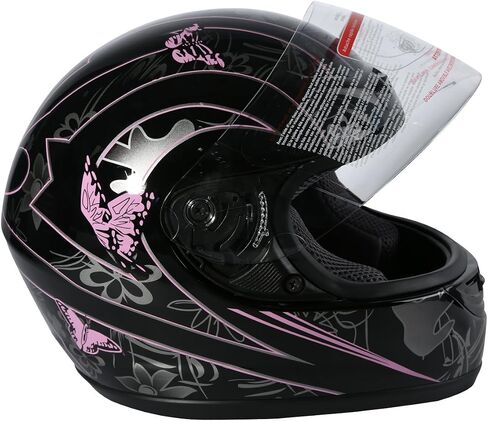 TCT-Motorparts دراجة نارية Motocross Flip Up Compulal Face Helmet Fisor Mirror Sun Shield Street Sport Motor Motor Motor Comple for Women Men Gloss Black ، (Medium in Kuwait