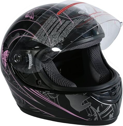 TCT-Motorparts دراجة نارية Motocross Flip Up Compulal Face Helmet Fisor Mirror Sun Shield Street Sport Motor Motor Motor Comple for Women Men Gloss Black ، (Medium in Kuwait