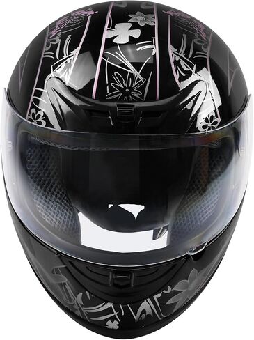 TCT-Motorparts دراجة نارية Motocross Flip Up Compulal Face Helmet Fisor Mirror Sun Shield Street Sport Motor Motor Motor Comple for Women Men Gloss Black ، (Medium in Kuwait
