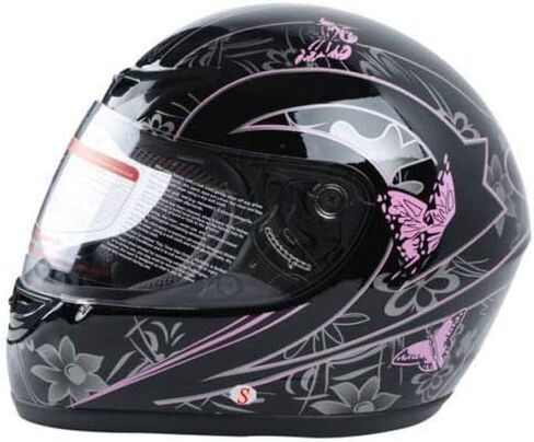 TCT-Motorparts دراجة نارية Motocross Flip Up Compulal Face Helmet Fisor Mirror Sun Shield Street Sport Motor Motor Motor Comple for Women Men Gloss Black ، (Medium in Kuwait