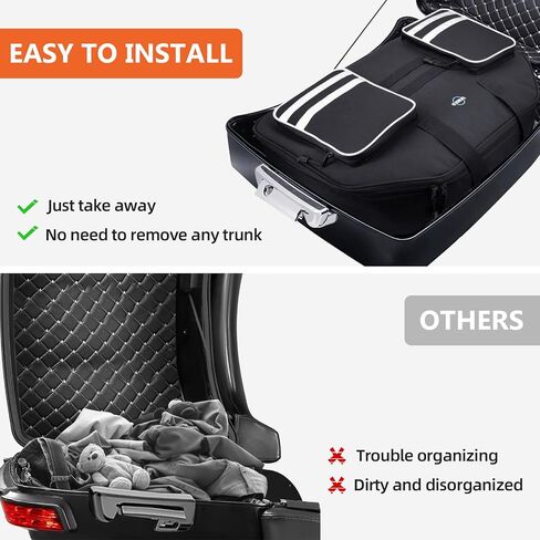 Tour Pack Organizer, Motorcycle Tour Pack Liner Bag 40L Compatible with Harley Davidson Street Glide, Electra Glide, Road Glide, Road King, Travel Luggage Organizer Bag for Motorcycle Trunk in Kuwait