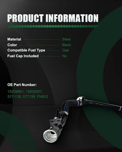 SCITOO Fuel Filler Neck For Buick 2005-2007,For Chevrolet 2005-2008,For GMC 2005-2008 FN933 in Saudi Arabia