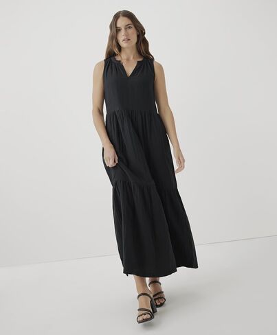 Pact Organic Cotton Women's Ruffled Maxi Dress in Saudi Arabia