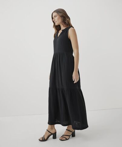 Pact Organic Cotton Women's Ruffled Maxi Dress in Saudi Arabia