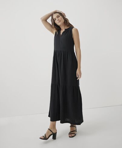 Pact Organic Cotton Women's Ruffled Maxi Dress in Saudi Arabia