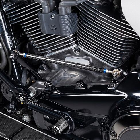 Advanblack Shift Linkage, Axion Carbon Fiber Adjustable Shift Linkage Compatible with Harley Touring Street Glide, Electra Glide, Road King, Road Glide, Tri Glide, Softail 1986-2025 (Gold) in Saudi Arabia