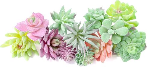12 Pack Realistic Flocked Artificial Succulents, Faux Plastic Succulents Mini Fake Plants for Garden Craft, Cake, Party, Indoor/Outdoor Decor (Unpotted, PVC, Lifelike Details) in Saudi Arabia