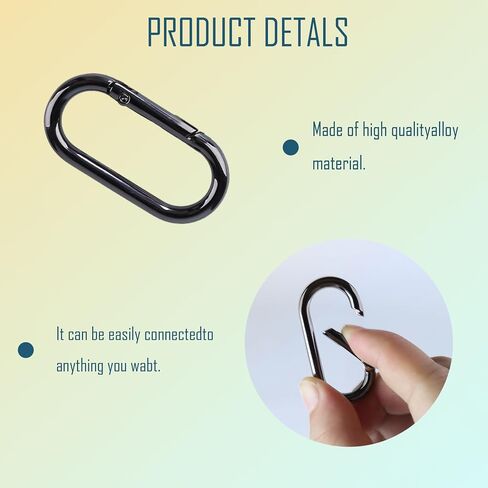 16 قطعة Carabiners الملونة لطيف المفاتيح كليب ، المسار شكل حلقة تسلق كليب الألومنيوم هوك الملحقات المفاجئة ربط مفتاح سلسلة حلقة هوك in Kuwait