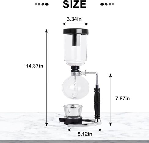 YUCHENGTECH Siphon Syphon Coffee Maker Tabletop Glass Siphon Pot Glass Technica Syphon Coffee Maker Siphon Vacuum Coffee Maker(5 Cups(600ml)) in Kuwait