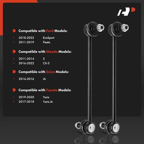 A-Premium 2 X Front Front Sway Bar Links Bar Bar Bar ، متوافقة مع Ford Fiesta 2011-2019 ، EcoSport 2018-2022 & Toyota Yaris 2019-2020 ، Yaris IA 2017-2018 & Mazda CX-3 ، 2 & Scion IA in Saudi Arabia