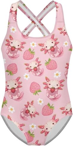 Girls Swimsuit Criss Cross Back 1-Piece Summer Beach Swiwmear in Kuwait