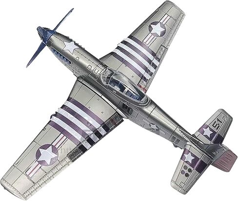 P -51 Mustang Fighter Model - World War War II Classic Fighter Model ، 1:48 Associats Assembly Assembly Model (Purple Silver) in Kuwait