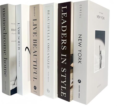 4 Pack Faux Books for Decoration, Ediactcyl Decorative Books Set for Coffee Table Bookshelf Display, Modern Fashion Fake Book Stacks for Living Room Decor in Saudi Arabia