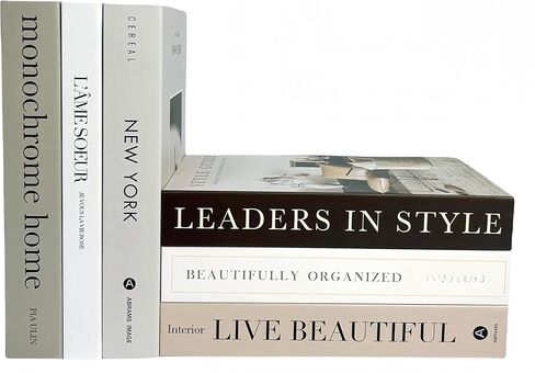 4 Pack Faux Books for Decoration, Ediactcyl Decorative Books Set for Coffee Table Bookshelf Display, Modern Fashion Fake Book Stacks for Living Room Decor in Saudi Arabia