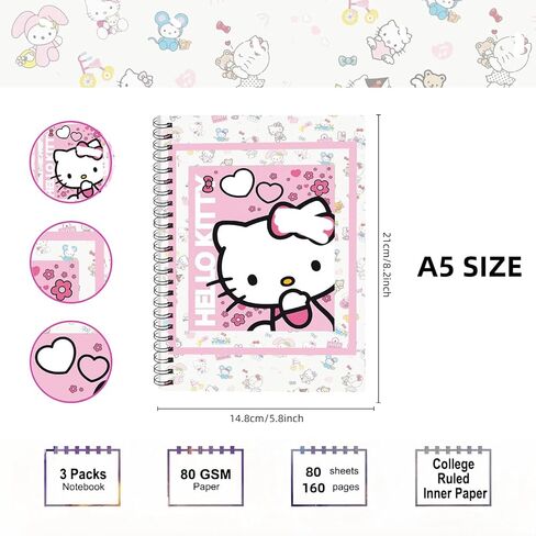 Music Singer Fans A5 Notebooks, Spiral Notebook College Ruled A5, 160 Pages Thick Paper Wire Bound Notebooks for Note Taking School Office Supplies,Pink in Saudi Arabia