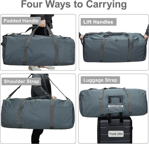 Large Duffle Bag for Travel, 100L Travel Bags for Men Extra Large Duffel Bag Water & Tear Resistant Women Weekender Bag w/Shoulder Strap for House Moving Travel Essentials Camping Gear Storage in Kuwait
