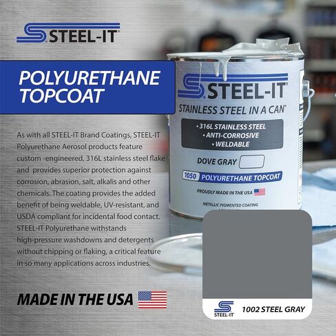 طلاء علوي من البولي يوريثين من Steel-It 1012Q، قابل للحام، طلاء فائق مضاد للتآكل - أسود (1 كوارت) in Kuwait