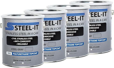 طلاء علوي من البولي يوريثين من Steel-It 1012Q، قابل للحام، طلاء فائق مضاد للتآكل - أسود (1 كوارت) in Kuwait