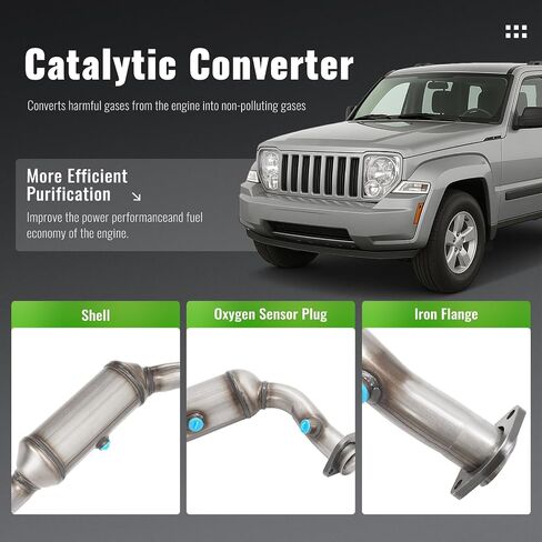 استبدال المحول الحفاز متوافق مع 2008-2013 Jeep Liberty 3.7L V6 409 الفولاذ المقاوم للصدأ الفولاذ المقاوم للصدأ in Saudi Arabia