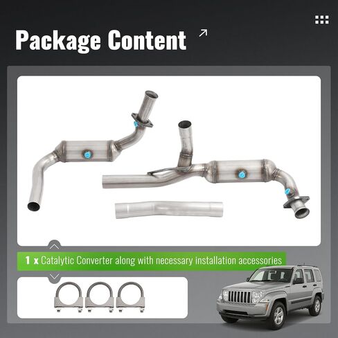 استبدال المحول الحفاز متوافق مع 2008-2013 Jeep Liberty 3.7L V6 409 الفولاذ المقاوم للصدأ الفولاذ المقاوم للصدأ in Saudi Arabia