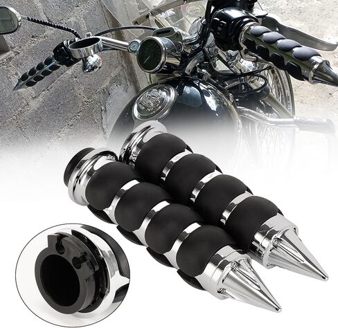 PSLER Universal Motorcycle Handlebar Grips - Non-Slip Rubber Grips for Cruiser, Touring, Sportster, Compatible with Road King Road Glide Street Glide Electra Glide Standard CVO in Kuwait