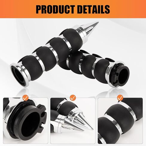 PSLER Universal Motorcycle Handlebar Grips - Non-Slip Rubber Grips for Cruiser, Touring, Sportster, Compatible with Road King Road Glide Street Glide Electra Glide Standard CVO in Kuwait