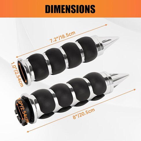 PSLER Universal Motorcycle Handlebar Grips - Non-Slip Rubber Grips for Cruiser, Touring, Sportster, Compatible with Road King Road Glide Street Glide Electra Glide Standard CVO in Kuwait