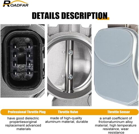 ROADFAR Throttle Body fit for 2004-2006 for Chevrolet | 2005-2006 for Pontiac | 2003-2006 for Saab 9-3 | 2002-2007 for Saturn S20098 S20108 67-3012 25312094 12791257 in Saudi Arabia