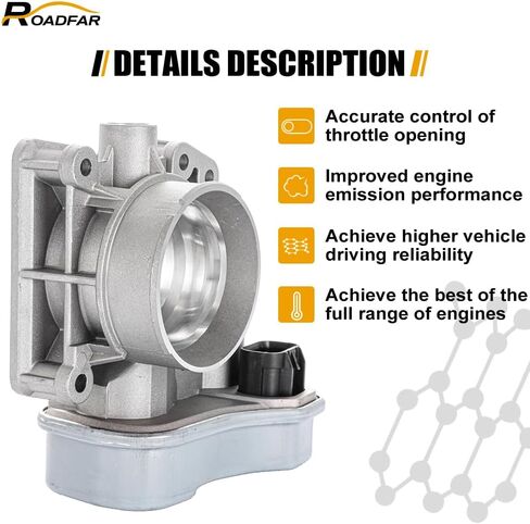 ROADFAR Throttle Body fit for 2004-2006 for Chevrolet | 2005-2006 for Pontiac | 2003-2006 for Saab 9-3 | 2002-2007 for Saturn S20098 S20108 67-3012 25312094 12791257 in Saudi Arabia