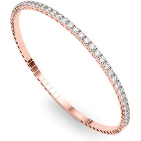 14K Gold Half Flexi Bangle Bracelet Lab Created Diamond for Women (F, VS2) in Saudi Arabia