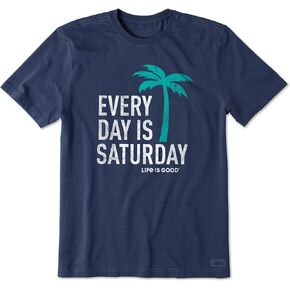 Life is Good Men's Crusher Tee Shirt, Short Sleeve Cotton Graphic T-Shirts, Every Day is Saturday in Saudi Arabia