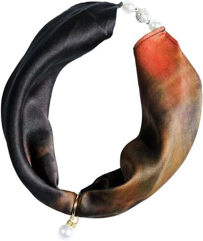 Magnetic 100% Mulberry Silk Scarf Necklace Soft Lightweight Breathable Wrap for Neck Hair Wrist or Accessory Use in Saudi Arabia