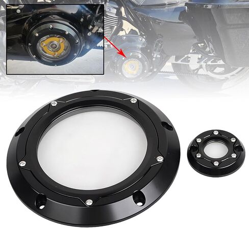 Black Clear Derby Timing Timer Cover Compatible with 2017-2023 Harley M8 Road King Road Glide Street Glide Electra Glide FLHR LTRX FLHX FLHTCU in Saudi Arabia