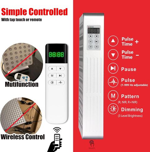 Red Light Therapy for Face and Body - Infrared Red Light Therapy Panel with Stand, Remote & 5 Wavelength - Led 660nm Red Light & 850nm Near Infrared Light Therapy Lamp Device at Home for Face & Body in Saudi Arabia