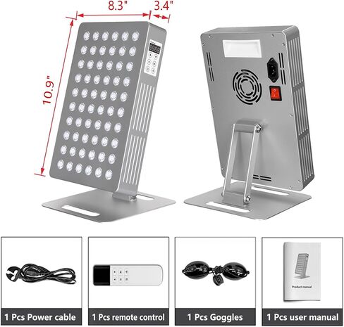 Red Light Therapy for Face and Body - Infrared Red Light Therapy Panel with Stand, Remote & 5 Wavelength - Led 660nm Red Light & 850nm Near Infrared Light Therapy Lamp Device at Home for Face & Body in Saudi Arabia