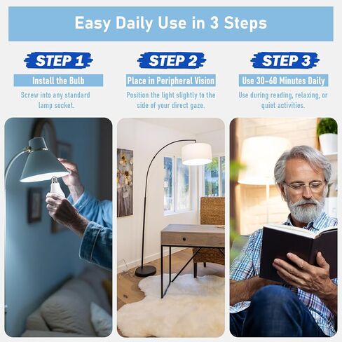 40Hz Therapy Light Bulb – Improve Focus, Memory & Mood for Seniors – Easy to Use | 85–265V Wide Voltage | E26 Base| 6000K Daylight | No Headache | Easy Daily Use in Saudi Arabia