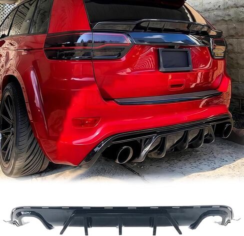 Rear Bumper Diffuser 3Pcs for Jeep Grand Cherokee SRT 2014 2015 2016 2017 2018 2019 2020 2021 Rear Lower Bumper Lip Diffuser Spoiler (Glossy Black) in Saudi Arabia