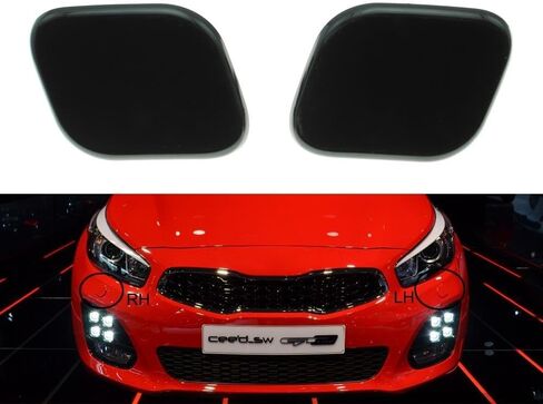 Front Bumper Headlight Headlamp Washer Nozzle Jet Cap Cover for KIA CEED 2012 2013 2014 2015 2016 2017 98681-A2950 98691A2950(Black-Right) in Saudi Arabia