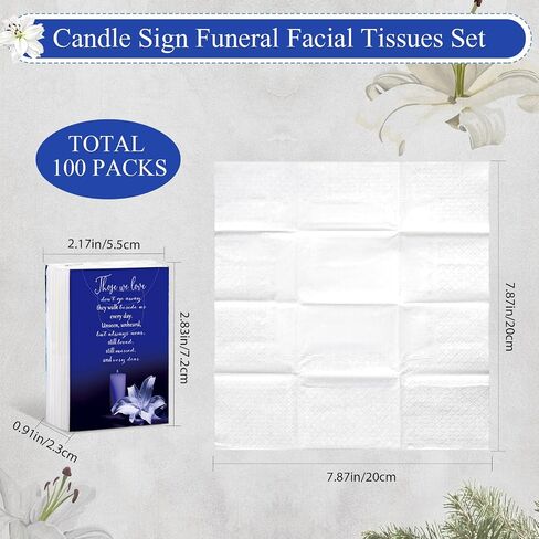 100 Packs Memorial Facial Tissues Those We Love Don't Go Away Inspirational Poem Pocket Tissues 3 Ply Tissue Napkins Packs Funerals Wedding Supplies for Family Relatives Guests, 700 Sheets (Cardinal) in Saudi Arabia